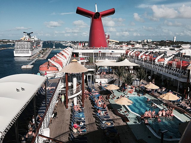 Treated salt water Swimming Pool that is not heated on the Carnival Fantasy