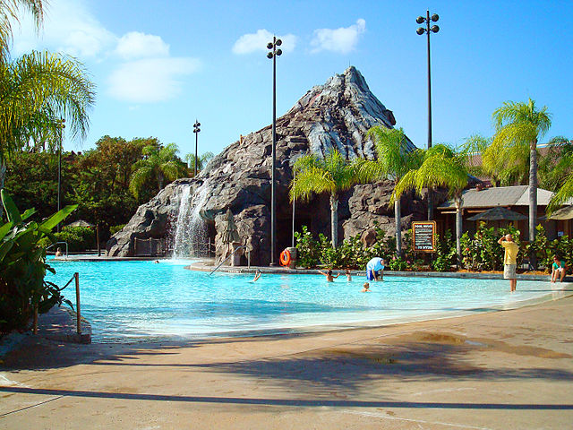 Nanea Volcano Pool with Hot Tub Nearby at Polynesian Resort at Disney Resorts