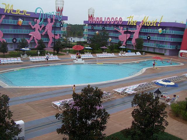Bowling Pin Shaped Pool at Pop Century Disney Resort